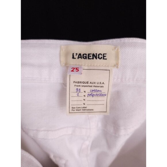 L'AGENCE High Line Jeans Size 25 Womens Blanc Destruct $435 - Picture 9 of 13